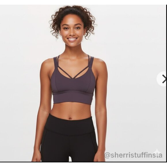 Lululemon Pushing Limits Sports Bra Cyber Luxtreme C/D Cup Yoga Activewear 4 - Picture 2 of 8